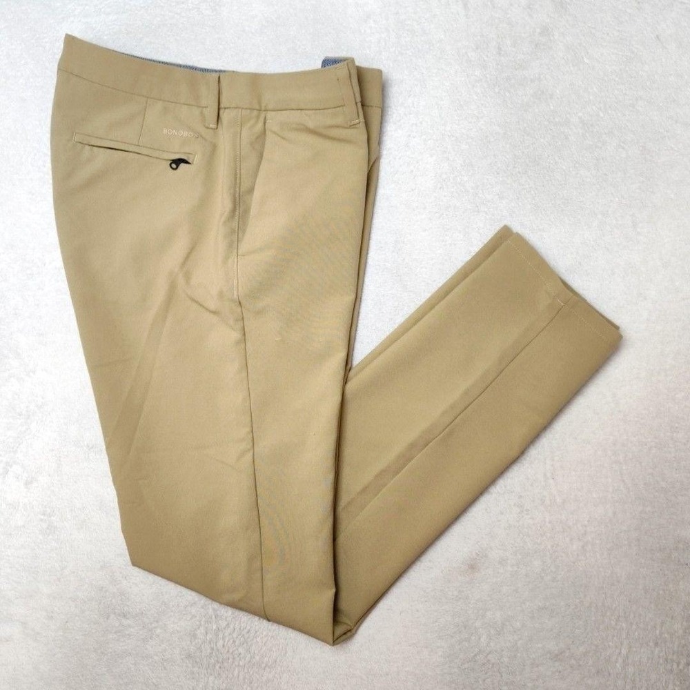 Bonobos Pants Mens‎ 30x32 Beige Golf Slim Taper Chino Performance Link Stretch
